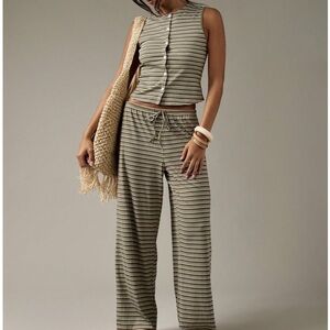 Misguided Striped Sleeveless Vest Top and Pants Set
